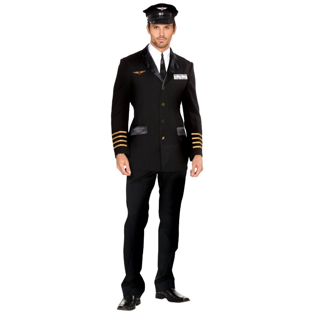 Mile High Pilot Hugh Jorgan Adult Costume MEDIUM